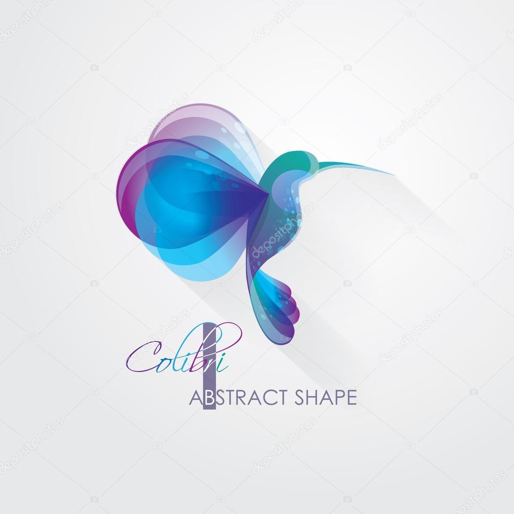 Creative abstract colibri or hummingbird symbol vector illustration, logo element