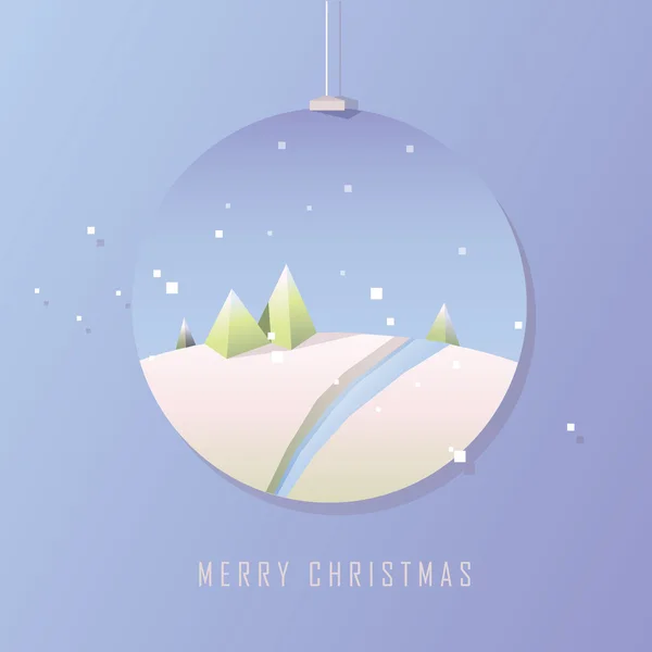 メリー クリスマスのミニマルな幾何学的なカード — ストックベクタ