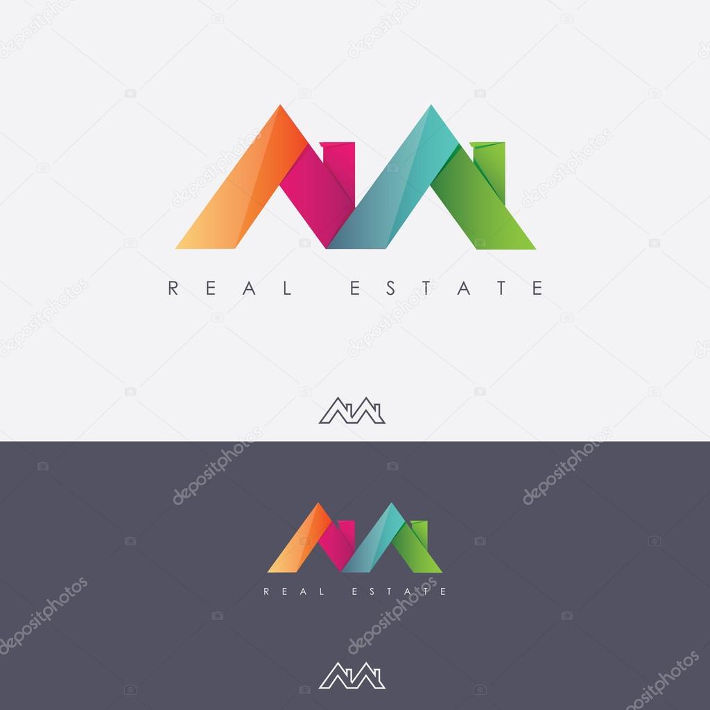 multicolored real estate logo design