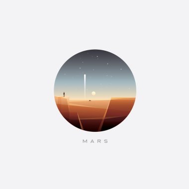Mars gezegeni yatay yüzey