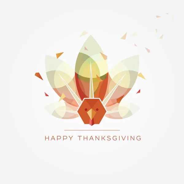 Happy Thanksgiving day, polygonal turkey — Stock Vector