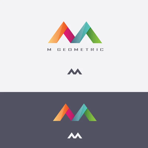 Logo mnohobarevná geometrického písmeno m — Stockový vektor