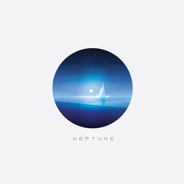 Planeta Neptuno superficie minimalista contemporáneo — Vector de stock