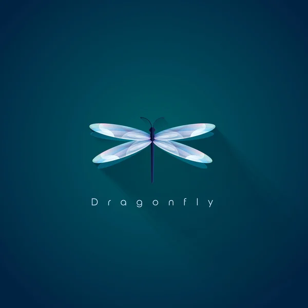 Vackra ljust upplyst dragonfly — Stock vektor