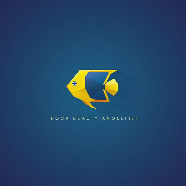 Rock Beauty Angelfish peixe marinho —  Vetores de Stock