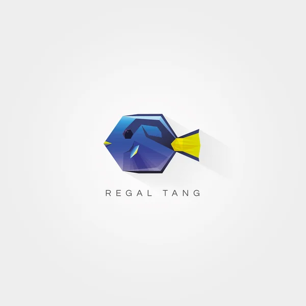 Logotipo de peixe azul tang —  Vetores de Stock