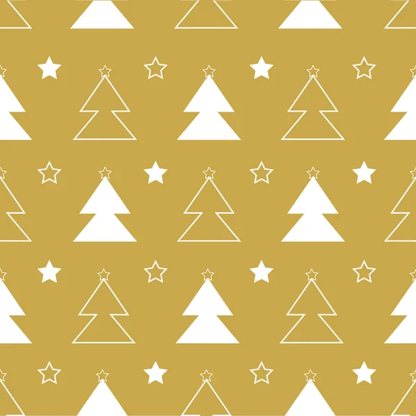 Weihnachten nahtlose Muster mit Kiefern — Stockvektor