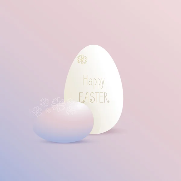 Feliz tarjeta de Pascua con dos huevos . — Vector de stock