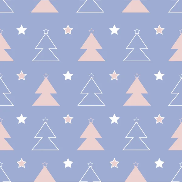 Patrón sin costura de Navidad con pinos — Vector de stock