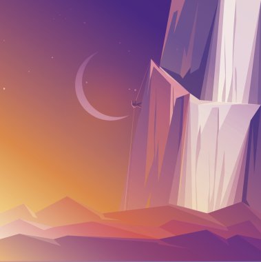 Dağcı gündoğumu.