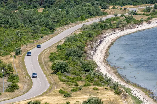Vista Desde Faro Sorve Isla Saaremaa Carretera Que Conduce Faro —  Fotos de Stock