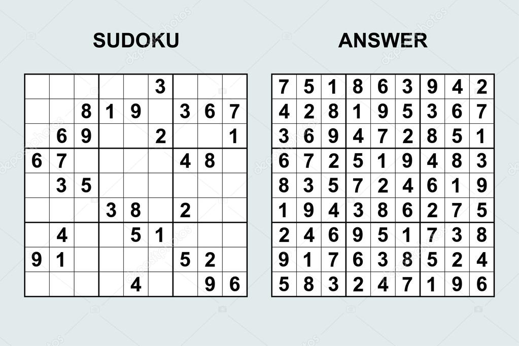 Sudoku game set with answers medium Difficulty. 28598288 Vector Art at  Vecteezy
