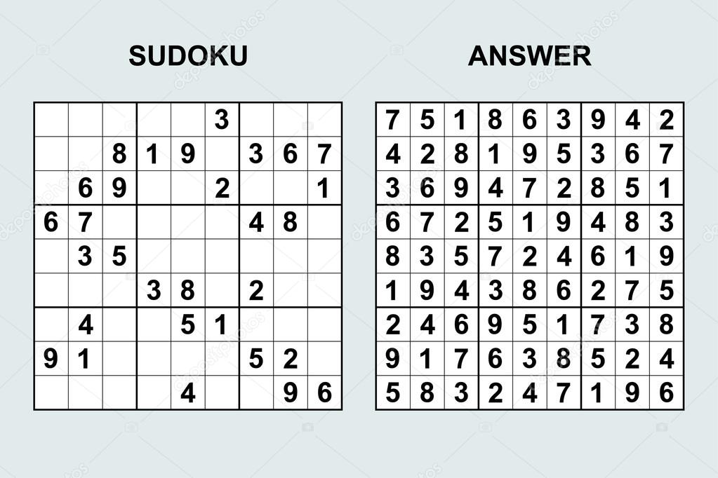 jogo sudoku com solução 15582371 Vetor no Vecteezy