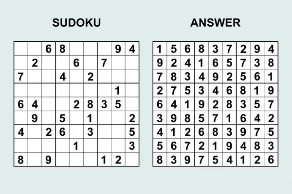 Vektor-Sudoku mit Antwort. — Stockvektor