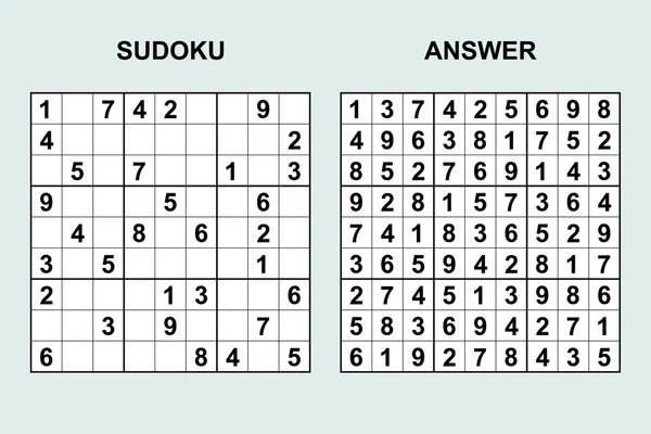 sobrina Óxido archivo Sudoku with answer imágenes de stock de arte vectorial | Depositphotos