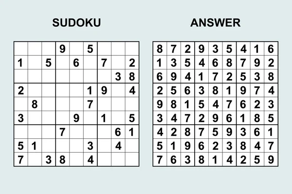 Vector sudoku with answer. — Stock Vector