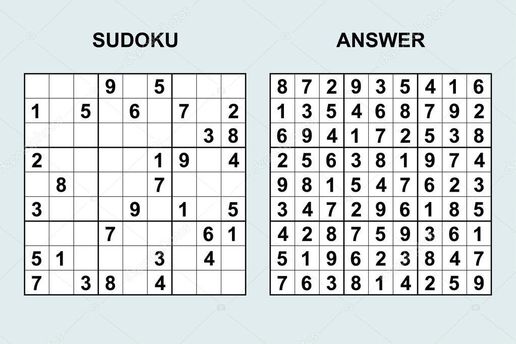 jogo sudoku com solução 15582371 Vetor no Vecteezy