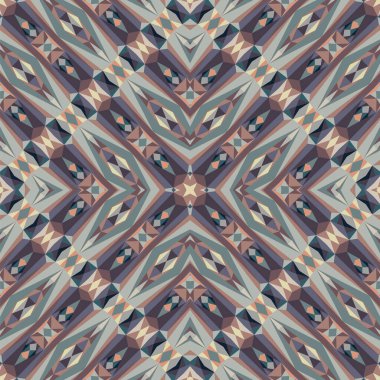 Geometrik dikişsiz desen, soyut renkli arkaplan, modaya uygun süs, küçük şekiller, tekstil, kumaş, dekorasyon için vektör dokusu.