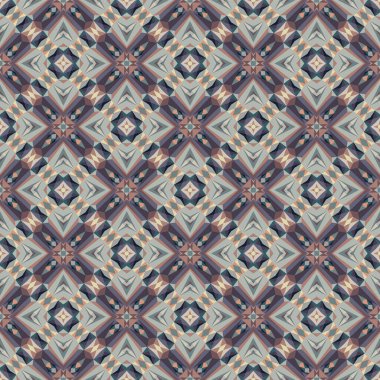 Geometrik dikişsiz desen, soyut renkli arkaplan, modaya uygun süs, küçük şekiller, tekstil, kumaş, dekorasyon için vektör dokusu.