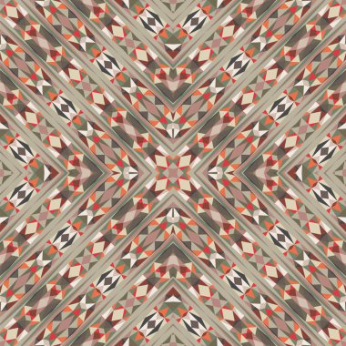 Geometrik dikişsiz desen, soyut renkli arkaplan, modaya uygun süs, küçük şekiller, tekstil, kumaş, dekorasyon için vektör dokusu.