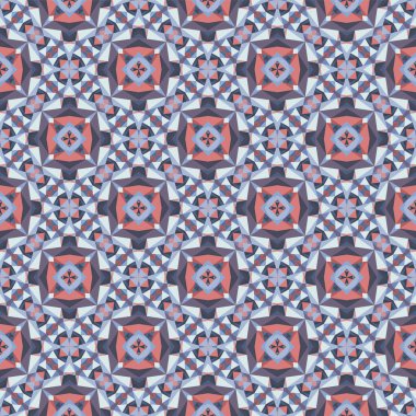 Geometrik dikişsiz desen, soyut renkli arkaplan, moda süsü, moda baskısı, tekstil, kumaş, dekorasyon için vektör dokusu.
