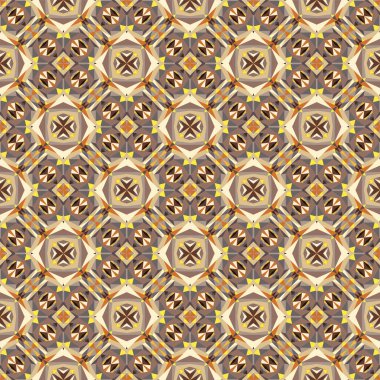 Geometrik dikişsiz desen, süs, soyut renkli arkaplan, moda baskısı, vektör dokusu.