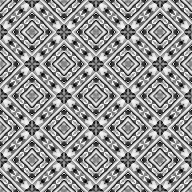 Geometrik dikişsiz desen, süs, soyut siyah beyaz arkaplan, moda baskısı, vektör dokusu.