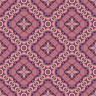 Geometrik dikişsiz desen, süs, soyut renkli arkaplan, moda baskısı, vektör dokusu.
