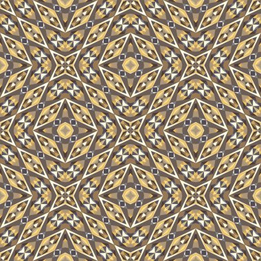 Geometrik dikişsiz desen, süs, soyut renkli arkaplan, moda baskısı, vektör dokusu.
