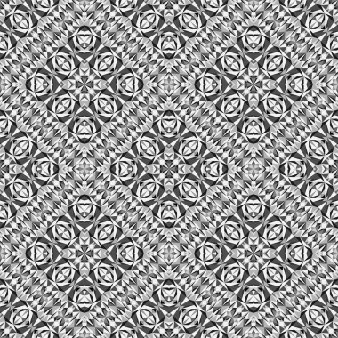 Geometrik dikişsiz desen, süs, soyut siyah beyaz arkaplan, moda baskısı, vektör dekoratif doku.