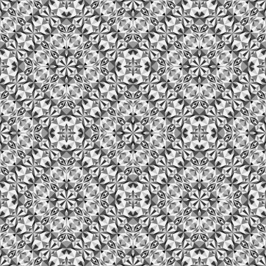 Geometrik dikişsiz desen, süs, soyut siyah beyaz arkaplan, moda baskısı, vektör dekoratif doku.
