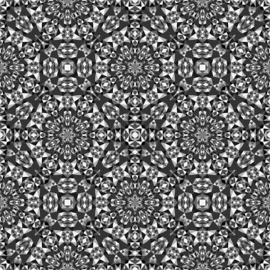 Geometrik dikişsiz desen, süs, soyut siyah beyaz arkaplan, moda baskısı, vektör dekoratif doku.