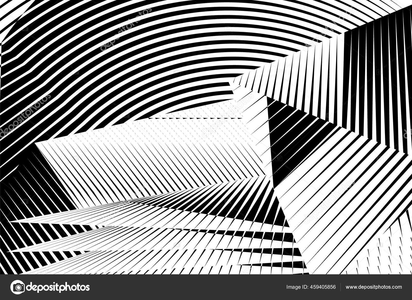 Lignes Abstraites Demi Teintes Fond Noir Blanc Motif Dynamique Geometrique Image Vectorielle Par Khaladok C Illustration