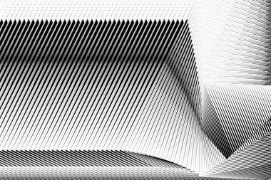 Soyut yarım ton çizgileri siyah ve beyaz arkaplan, geometrik dinamik desen, kart, afiş, poster, broşür için vektör modern tasarım dokusu,.