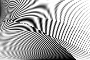 Soyut yarım ton çizgileri siyah ve beyaz arkaplan, geometrik dinamik desen, kart, afiş, poster, broşür için vektör modern tasarım dokusu,.