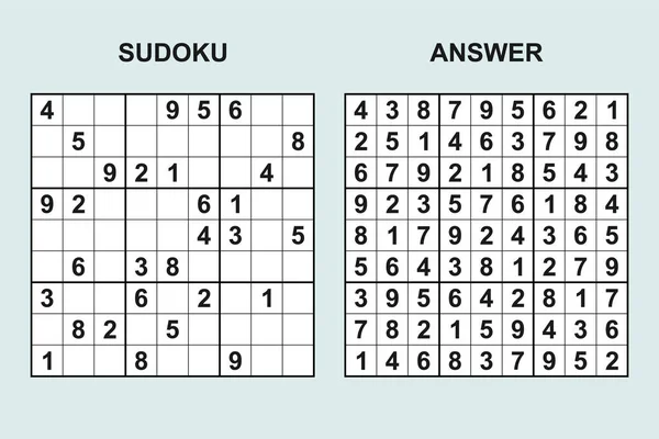 Vector Sudoku Answer 441 Puzzle Game Numbers — Stock Vector