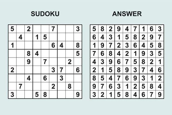 Vector Sudoku Com Resposta 446 Jogo Puzzle Com Números — Vetor de Stock