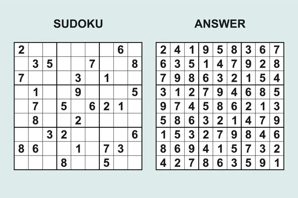 Sudoku Vectoriel Avec Réponse 446 Jeu Puzzle Avec Des Chiffres — Image vectorielle