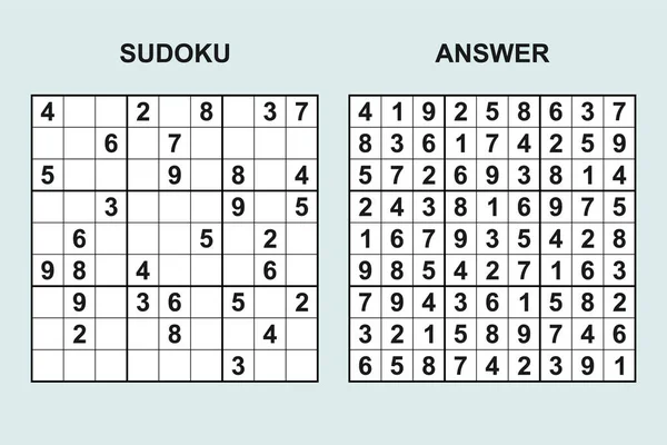 Vektorsudoku Mit Antwort 446 Puzzle Spiel Mit Zahlen — Stockvektor