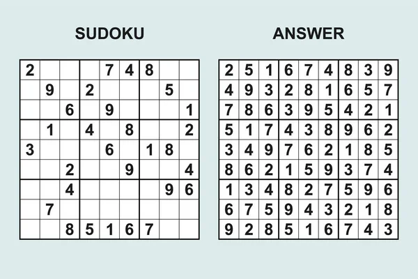 Vektor Sudoku Mit Antwort 449 Puzzle Spiel Mit Zahlen — Stockvektor