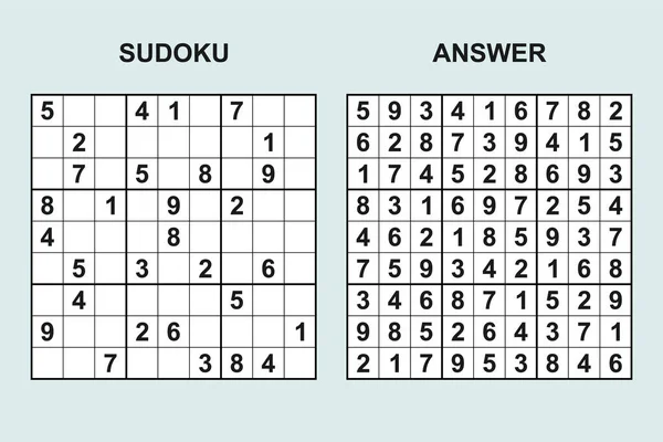 Vektorsudoku Mit Antwort 451 Puzzle Spiel Mit Zahlen — Stockvektor