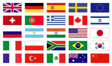 Dünyanın vektör bayrakları.