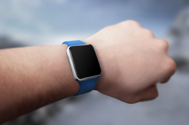 İzle yandan mockup için boş ekran ile akıllı..