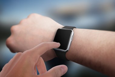 İzle yandan mockup için boş ekran ile akıllı..