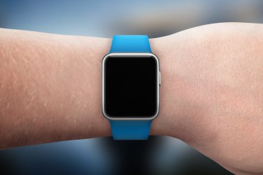 İzle el ile izole, boş perde mockup için akıllı.