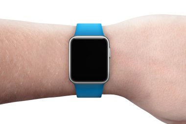 İzle el ile izole, boş perde mockup için akıllı.