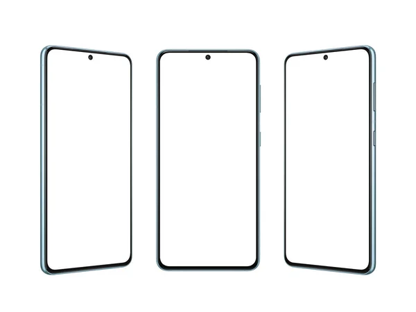 Zole Edilmiş Modern Akıllı Telefon Pozisyonda Ekran Kamerasına Küçük Eklenmiş — Stok fotoğraf