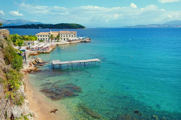 Mole in corfu old port — Stock Photo, Image