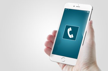 smart phone in hand calling mockup