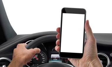 sürücü telefon mockup izole